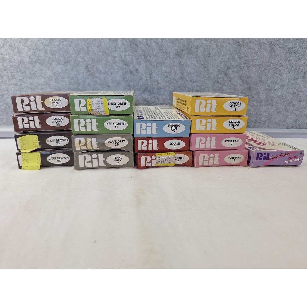 Vintage Rit All Purpose Tint and Dye Lot 15 Boxes Assorted Colors Color Remover
